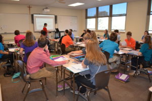 Padua Franciscan High School students in a classroom