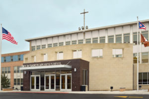 Padua Franciscan High School building exterior in Parma, OH