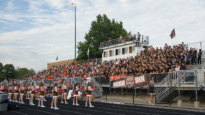 Padua Franciscan High School fans attending a sporting event outside in Parma, OH