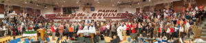 Panoramic image of "Christmas For Others" mass at Padua Franciscan High School in Parma, OH