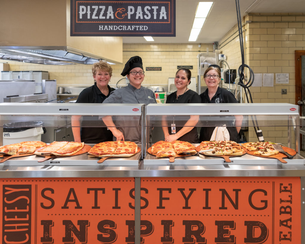 Cafeteria staff at Padua Franciscan High School in Parma, OH